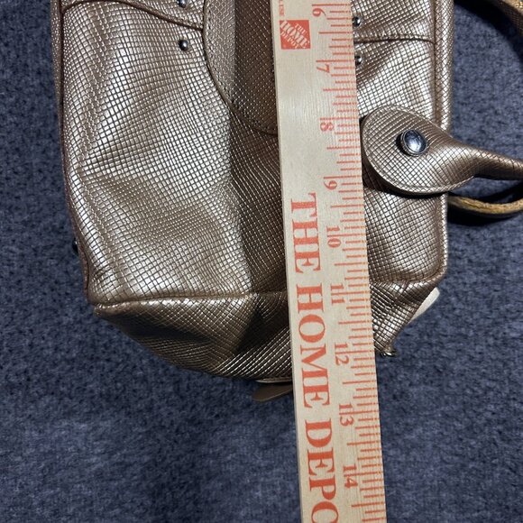 Longchamp Quadri Handbag Purse Leather Metallic Gold Charms Keychains - Picture 3 of 16